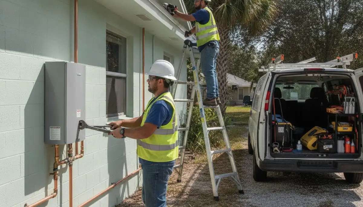 Plumber repairing a leak in Tampa, FL for emergency plumbing service
