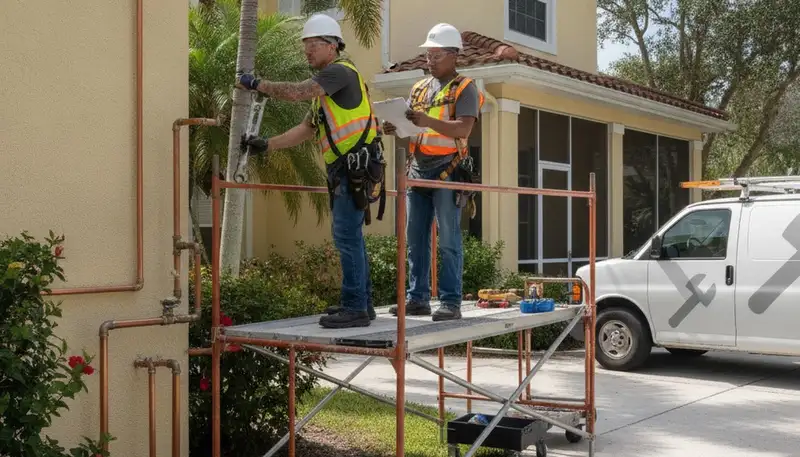 Plumber repairing a leak in Tampa, FL, for local plumbing repair service