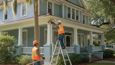 Tampa, FL plumbing repair technician servicing pipes for a local home repair job