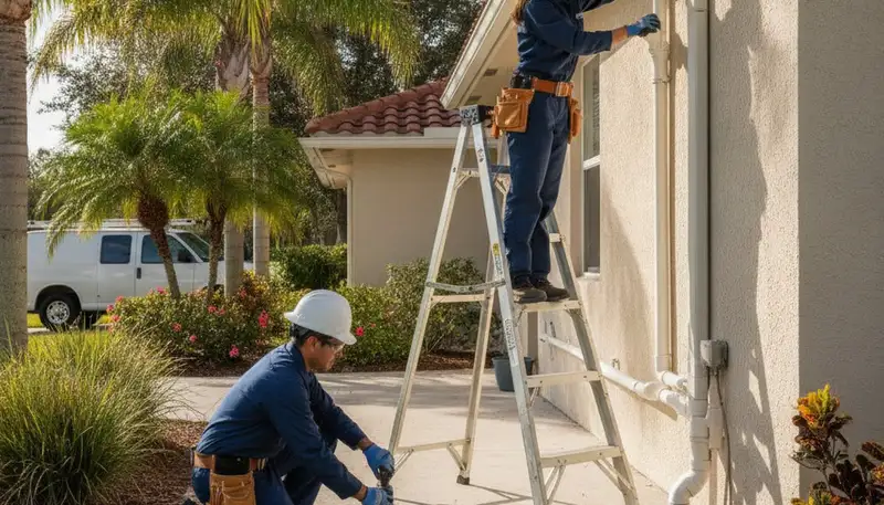 Tampa, FL plumber repairing a residential pipe for plumbing repair service