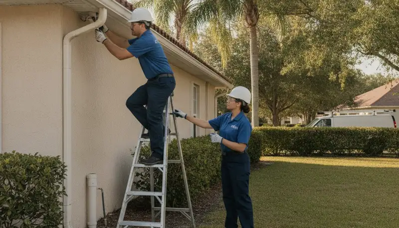 Tampa, FL plumber repairing a residential pipe for plumbing repair service
