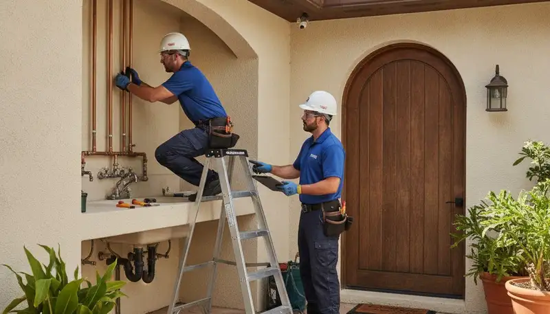 Tampa, FL plumbing repair service team handling residential leak repair for local homeowners