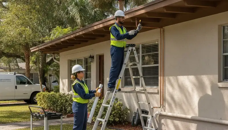 Tampa, FL plumber repairing a residential plumbing issue for local plumbing service
