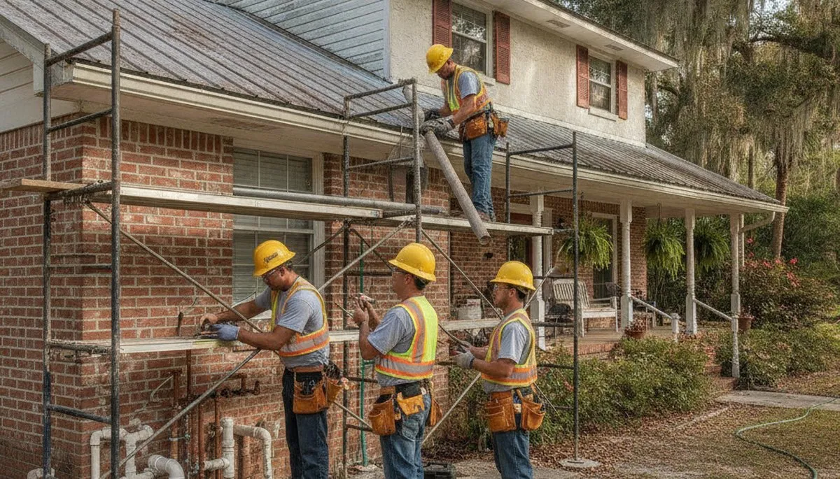 Tampa, FL plumber repairing a residential plumbing issue for a local repair service