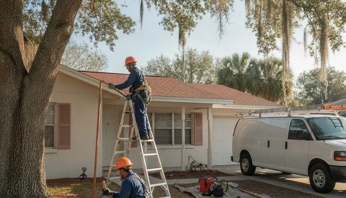 Tampa, FL plumber repairing a leak for local plumbing service customers