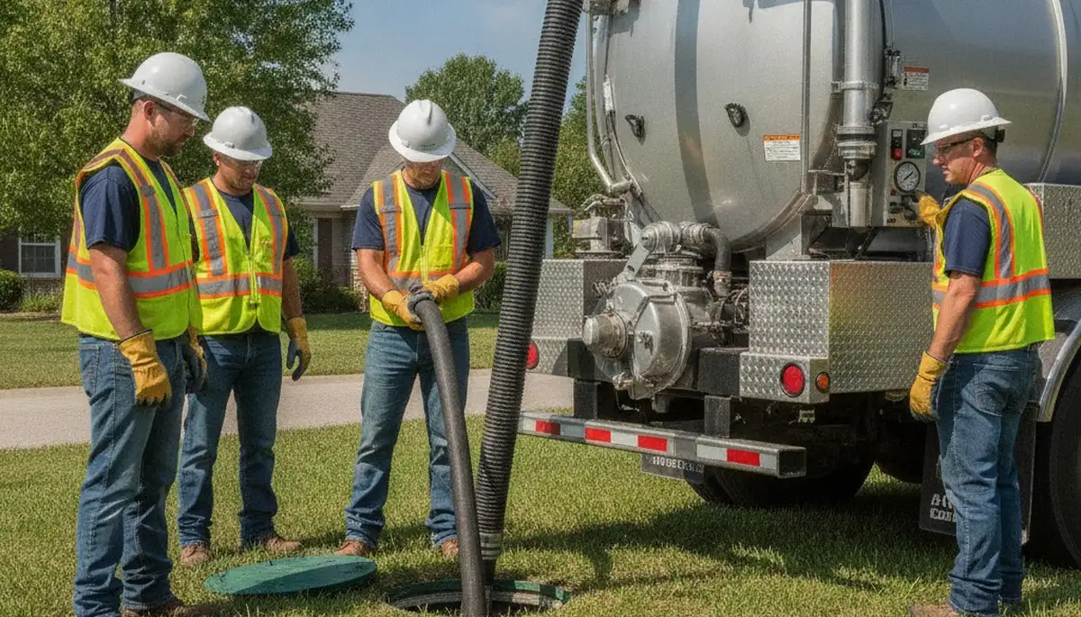 Septic pumping service truck for Tampa, FL homes by On Call Plumbers