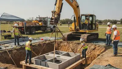 Septic tank installation for Tampa, FL home by On Call Plumbers worksite