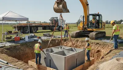 Septic tank installation in Tampa, FL for a residential plumbing service call