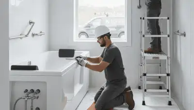 Walk-in tub installation for Tampa, FL home by On Call Plumbers, safer bathing solution